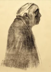 Self-Portrait in Profile Facing Right