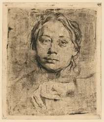 Self-Portrait with the Left Hand (1st state)