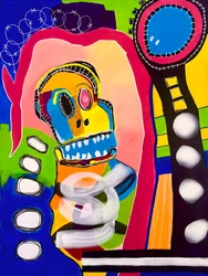 Vibrant Monkey Skull