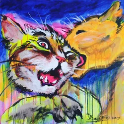 Fierce Cat Embrace
