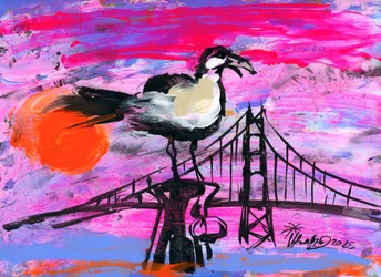 Golden Gate Ibis Sunset