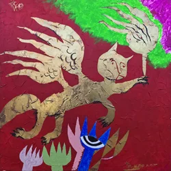 Mythical Golden Winged Cat