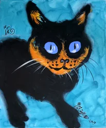 Vibrant Blue Eyed Cat