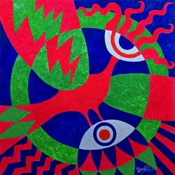 Vibrant Geometric Bird