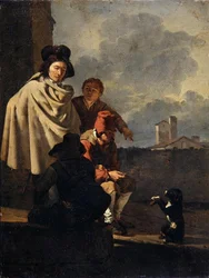 Italians with a dog