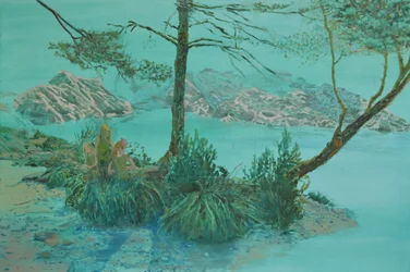 Serene Teal Lake