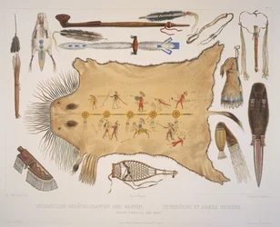 Indian utensils and arms, engraved by A. Zschokke and J. Hurliman