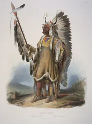 Mato-Tope, a Mandan Chief, Engraved by J. Hurliman