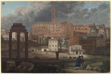 View of the Capitoline Hill in Rome from Campo Vaccino