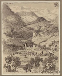 View of Brig and Its Surroundings in the Swiss Canton of Valais