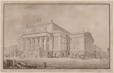Berlin. Schauspielhaus on Gendarmenmarkt. Perspective View