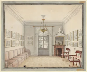Berlin. Charlottenburg Palace, palace park, New Pavilion (Schinkel Pavilion). View of the White Room as a model for the design of the rooms on the upper floor