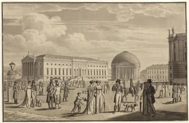 Berlin, Unter den Linden. View of the Opera House and St. Hedwig