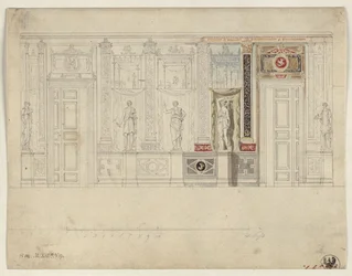 Berlin, Wilhelmstraße 102. Palace of Prince Albrecht of Prussia, design for the oval dining room