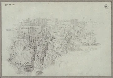 View of Tivoli across the valley of the Aniene