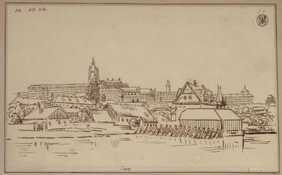 The Hradčany in Prague, with Buildings in Malá Strana in the Foreground