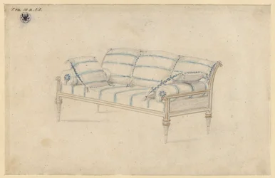 Potsdam-Sanssouci. Charlottenhof Palace. Sofa