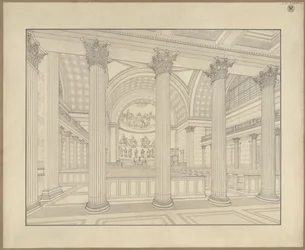 Potsdam. St. Nicholas Church. Perspective interior view of the final design
