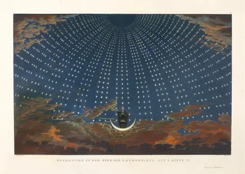 Stage design for the opera The Magic Flute by Wolfgang Amadeus Mozart, 1847-1849