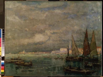 View of Venice with Sailboats