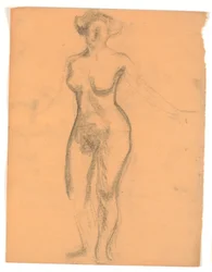 Standing, Naked, Female Model Seen from the Front