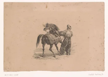Horse and Standing Man in Ottoman Attire (Horses and Riders)