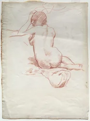 Seated Female Nude from the Rear