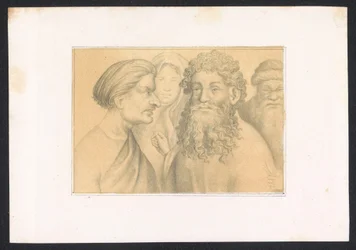Three Men and a Young Woman
