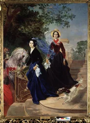 Portrait of the sisters Olga and Alexandra Shishmariov