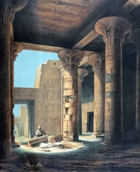 Interior of the Temple at Philae (Lithograph after Karl Richard Lepsius)