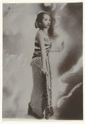 Studio Portrait of a Javanese Dancer with Background Light Effects