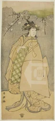 The Actor Iwai Kiyotaro as Kewaizaka no Shosho in the Play Gohiiki no Hana Aikyo Soga, Performed at the Kawarazaki Theater in the First Month, 1794