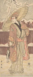 The Fourth Matsumoto Koshiro as a Man Walking under an Umbrella, ca. 1796