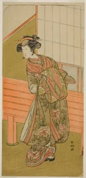 The Actor Segawa Kikunojo III as the Courtesan Takamura of Onoteruya in the Play Sugata no Hana Yuki no Kuromushi, Performed at the Ichimura Theater in the Eleventh Month, 1776