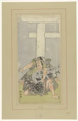 Actor Nakamura Nakazo I Lifting a Pillar