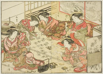 Courtesans of the Echizenya, from the book "Mirror of Beautiful Women of the Pleasure Quarters," vol. 2
