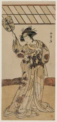 Segawa Kikunojo II as the Referee of a Wrestling Match