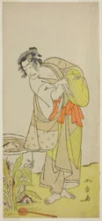 The Actor Ichikawa Danjuro V as Soga no Dozaburo in the Play Shida Yuzuriha Horai Soga, Performed at the Morita Theater in the First Month, 1775