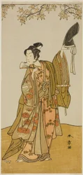 The Actor Ichikawa Monnosuke II as Shimokobe Shoji Yukihira, in the Play Gohiiki Kanjincho, Performed at the Nakamura Theater from the First Day of the Eleventh Month, 1773