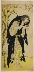The Actor Ichikawa Monnosuke II as the Renegade Monk Zenjibo Disguised as Dainichibo in the Play Edo no Fuji Wakayagi Soga, Performed at the Nakamura Theater in the First Month, 1789