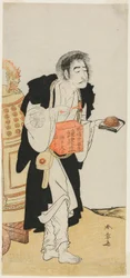 The Actor Nakamura Nakazo I as the Renegade Monk Dainichibo Soliciting Alms, in the Play Edo Meisho Midori Soga, Performed at the Morita Theater from the Fifteenth Day of the First Month, 1779