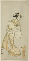 The Actor Nakamura Noshio I as the Spirit of the Courtesan Takao, in the Shosagoto Dance Sequence "Sono Utsushi-e Matsu ni Kaede" (A Shadow-Picture of Pine and Maple), the Last Scene of Part Two of the Play Keisei Momiji no Uchikake (Courtesan in an