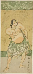 The Actor Nakamura Sukegoro II as the Sumo Wrestler Matano no Goro in the Play Myoto-giku Izu no Kisewata, Performed at the Ichimura Theater in the Eleventh Month, 1770