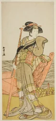 The Actor Onoe Matsusuke I as Akoya in the Play Edo Meisho Midori Soga, Performed at the Morita Theater in the Second Month, 1779