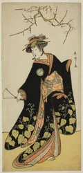 The Actor Segawa Kikunojo III as the Spirit of Joro-gumo (Harlot Spider) Disguised as the Maiko Tsumagiku, in the Play Shitenno Tonoi no Kisewata, Performed at the Nakamura Theater in the Eleventh Month, 1781