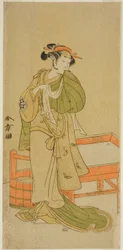 The Actor Yamashita Kinsaku II as Moshio in the Play Izu-goyomi Shibai no Ganjitsu, Performed at the Morita Theater in the Eleventh Month, 1772