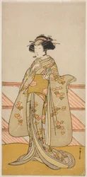 The Actor Yoshizawa Iroha I as Tamamo no Mae (?) in the Play Sakuya Kono Hana no Kaomise (?), Performed at the Nakamura Theater (?) in the Eleventh Month, 1776 (?)