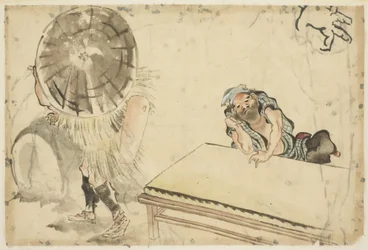 Mochi Maker and a Tatami Maker, c.1815-1849