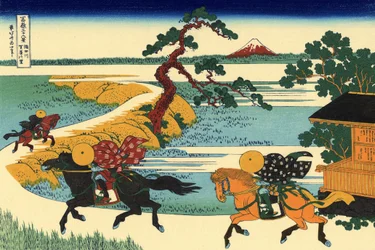 36 Views of Mount Fuji, Japan: View of the Village of Sekiya on the Sumida River, Japan