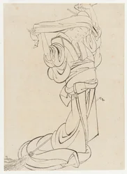 A Maid Preparing to Dust, Edo Period, Early 19th Century